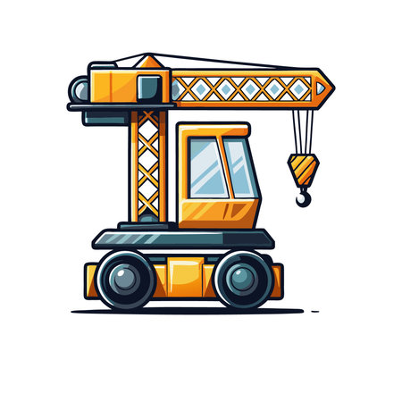Crane icon. Construction and building theme. Isolated design. Vector illustrationのイラスト素材