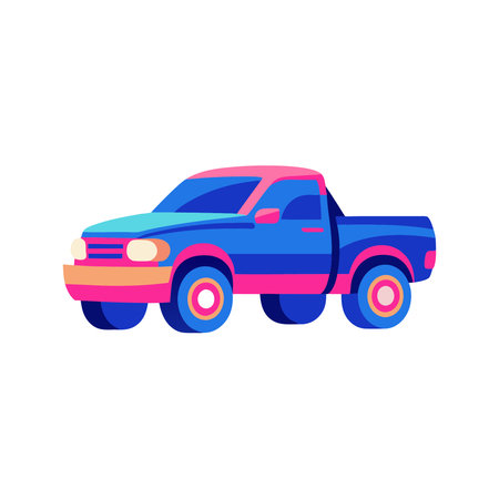 Pickup car isolated on white background. Flat style vector illustration.のイラスト素材