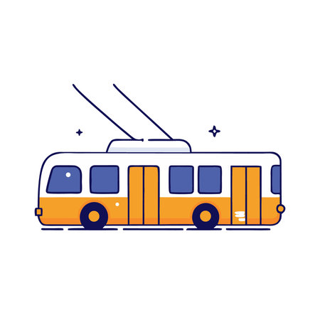 tram public transport icon over white background, flat style, vector illustrationのイラスト素材