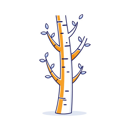Branch of birch with leaves. Vector illustration in flat styleのイラスト素材