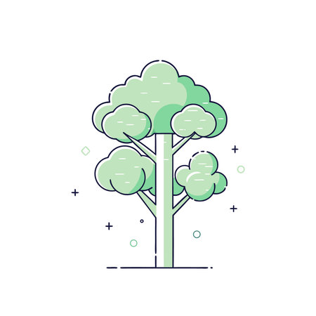 Trees in flat style. Vector illustration for web and mobile design.のイラスト素材