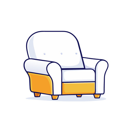 Comfortable armchair icon. Vector illustration in trendy flat style.のイラスト素材