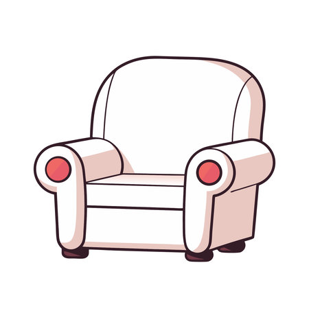 Armchair. Vector illustration in doodle style on white backgroundのイラスト素材