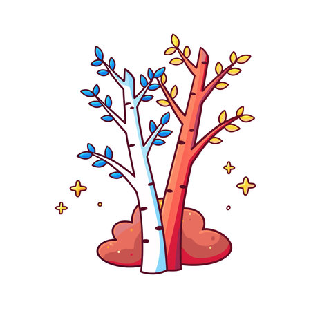 Cartoon tree vector illustration isolated on white background. Flat style design.のイラスト素材