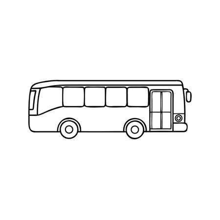 Bus icon. Outline illustration of bus vector icon for web designのイラスト素材