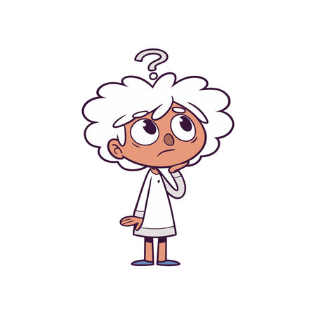 Cartoon worried old woman with question mark. Vector illustration in a flat style.のイラスト素材
