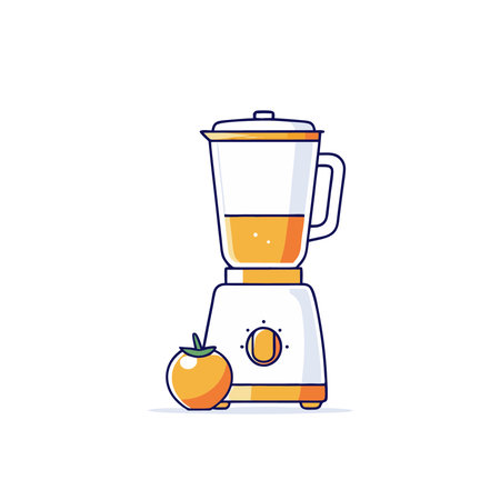 Blender with apple. Flat design vector illustration. Kitchen appliances.のイラスト素材