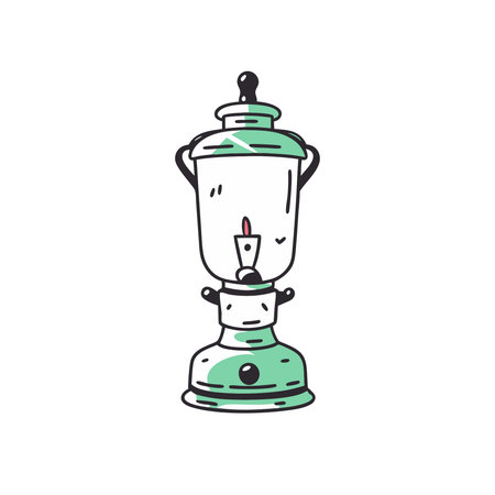Kerosene lamp doodle icon. Hand drawn vector illustrationのイラスト素材