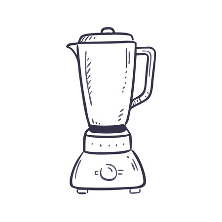 Kitchen blender doodle icon. Hand drawn vector illustration.のイラスト素材