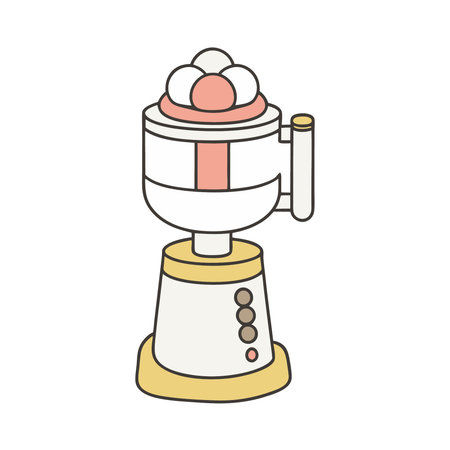 Coffee machine with whipped cream in cartoon style. Vector illustration.のイラスト素材