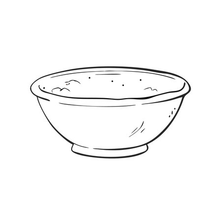 Sauce bowl. Hand drawn vector illustration. Isolated on white background.のイラスト素材