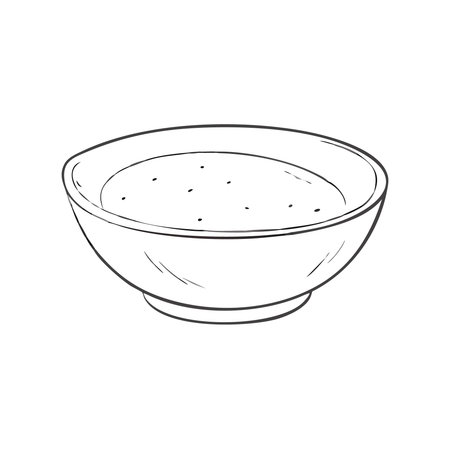 Sauce bowl. Hand drawn vector illustration in sketch style.のイラスト素材