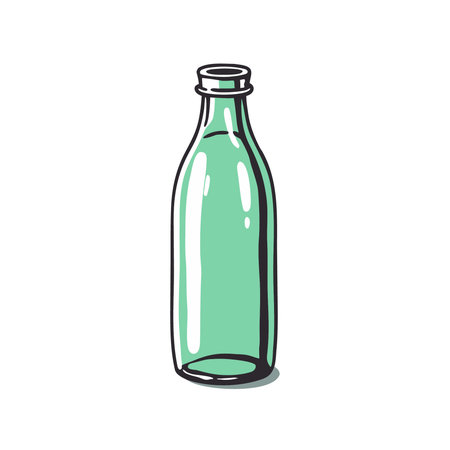Bottle of water. Vector illustration in doodle style.のイラスト素材