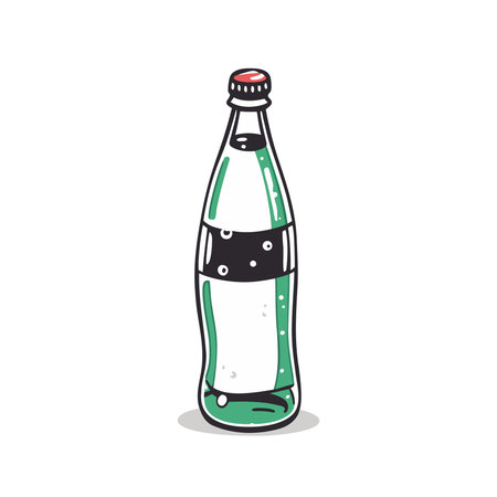 Bottle of soda character cartoon vector illustratrion eps 10のイラスト素材