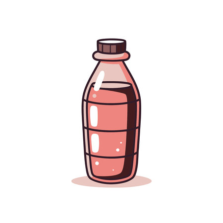 Bottle with water. Vector illustration in doodle style.のイラスト素材