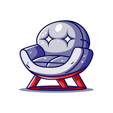 Armchair icon in cartoon style isolated on white background. Vector illustration.のイラスト素材