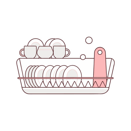 Dishwasher machine with plates and cups icon vector illustration graphic designのイラスト素材