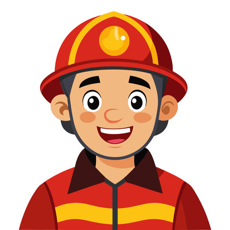 firefighter character design, vector illustration eps10 graphic flat iconのイラスト素材