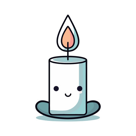 cute candle kawaii isolated icon design, vector illustration graphicのイラスト素材