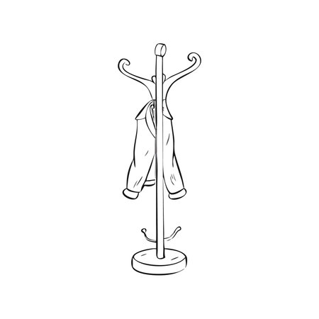 Vector illustration of a hanger with clothes on a white background.のイラスト素材