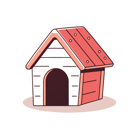 Hand drawn doghouse icon. Vector illustration in cartoon style.のイラスト素材