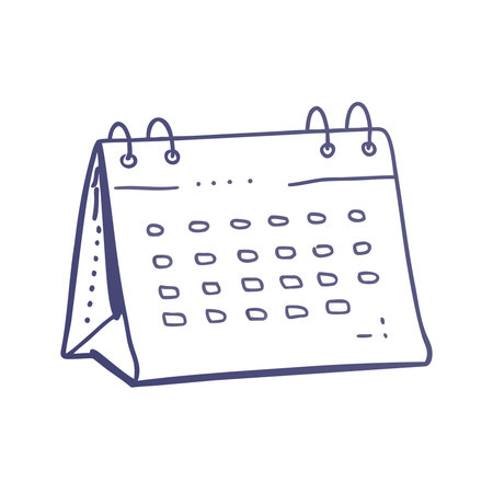 Calendar doodle icon. Hand drawn vector illustration of calendar.のイラスト素材