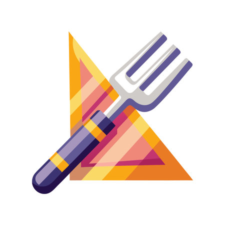 fork cutlery icon over white background. colorful design. vector illustrationのイラスト素材