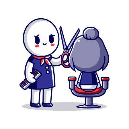 Barber hairdresser with scissors and comb. Vector illustration.のイラスト素材