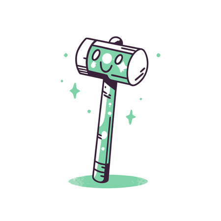 Illustration of a hammer on a white background. Vector illustration.のイラスト素材