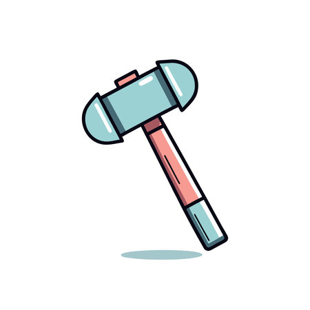 Hammer icon. Vector illustration of a hammer. Flat design.のイラスト素材