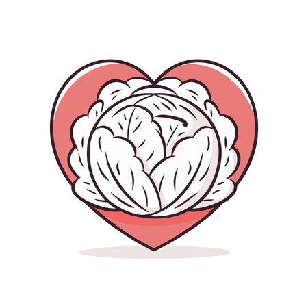 Cabbage heart icon. Vegetarian and healthy food theme. Vector illustrationのイラスト素材