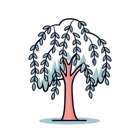 tree with leaves icon over white background. colorful design. vector illustrationのイラスト素材