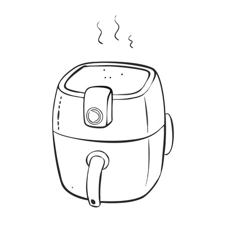 Electric kettle. Hand drawn vector illustration in doodle style.のイラスト素材