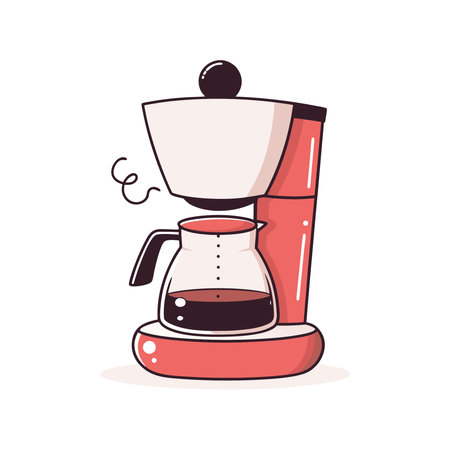 Coffee maker vector illustration. Hand drawn doodle style.のイラスト素材