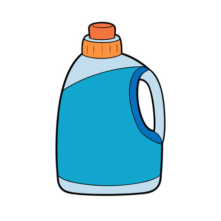 detergent bottle icon image vector illustration design blue and orangeのイラスト素材