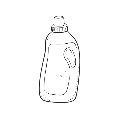 Detergent bottle. Hand drawn doodle vector illustration.のイラスト素材