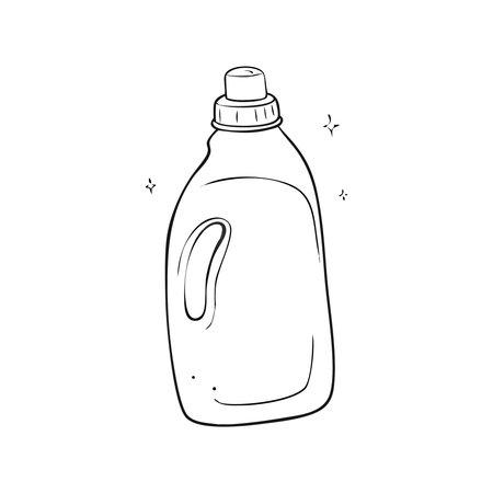 Detergent bottle. Hand drawn doodle vector illustration.のイラスト素材