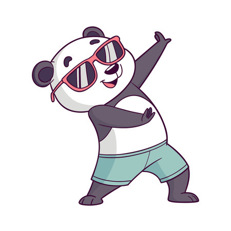 cute panda cartoon vector illustration graphic design vector illustration graphic designのイラスト素材