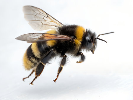 bumblebee isolated on a white background. macro. close-up
