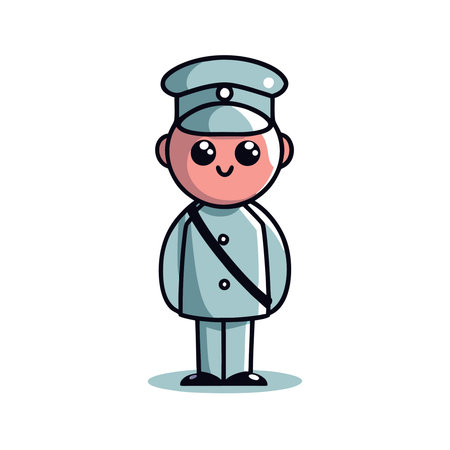 cute chef cartoon character with uniform vector illustration eps 10.のイラスト素材