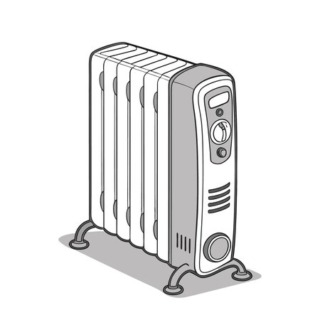 Illustration of a Heating radiator, isolated on a white backgroundのイラスト素材