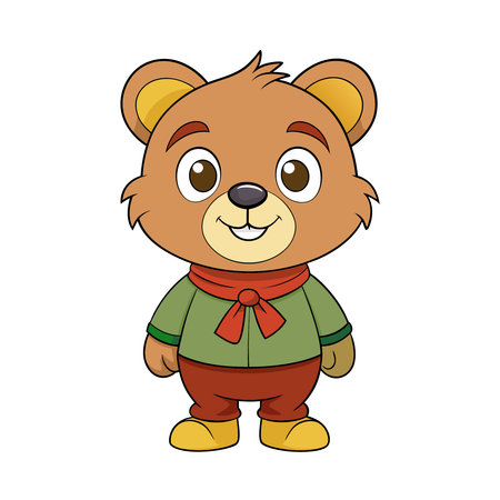 Cute cartoon bear. Vector illustration isolated on a white background.のイラスト素材