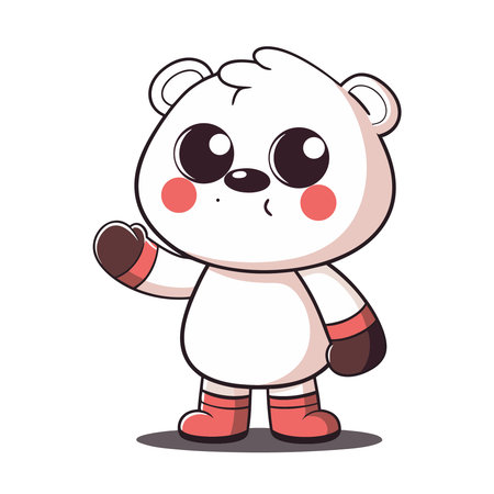 Cute polar bear cartoon character. Vector illustration isolated on white background.のイラスト素材