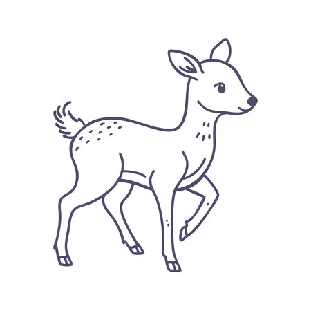 Deer line icon. Cute cartoon deer. Vector illustration.のイラスト素材