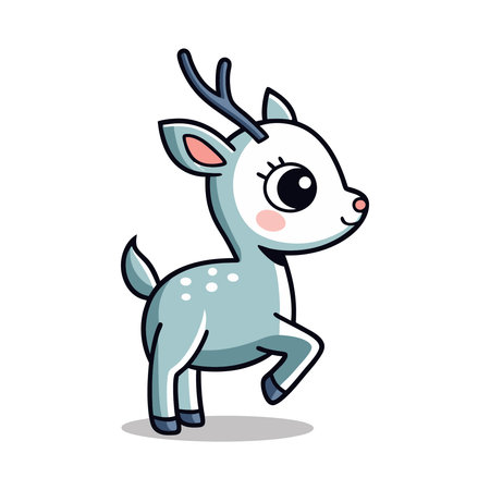 Cute deer character cartoon vector illustration. Cute little deer.のイラスト素材