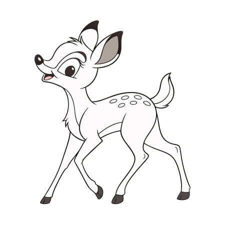Cute cartoon deer. Vector illustration isolated on a white background.のイラスト素材