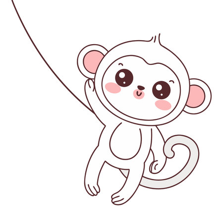 cute little monkey cartoon vector illustration graphic design vector illustration graphic designのイラスト素材