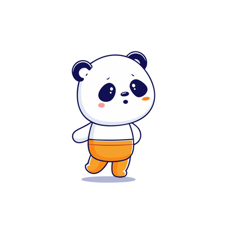 Cute panda cartoon character. Cute animal vector illustration.のイラスト素材