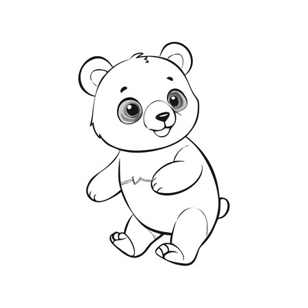 Cute cartoon polar bear on a white background. Vector illustration.のイラスト素材