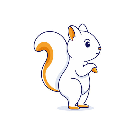 Cute cartoon squirrel. Vector illustration isolated on a white background.のイラスト素材